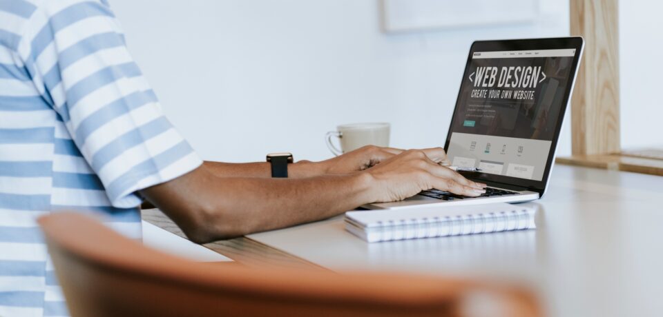 Web designer on computer