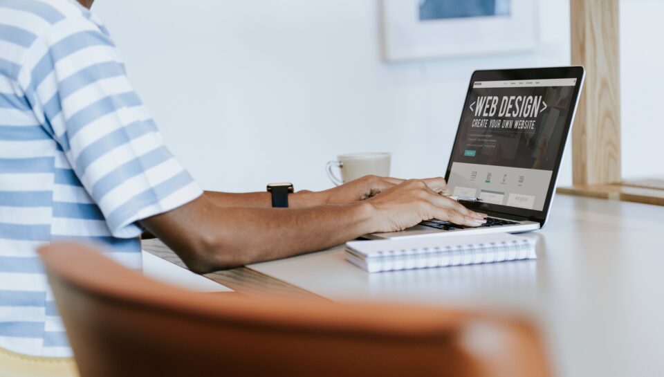 Web designer on computer
